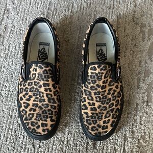 Vans Leopard Print Kids Slip-On Shoes